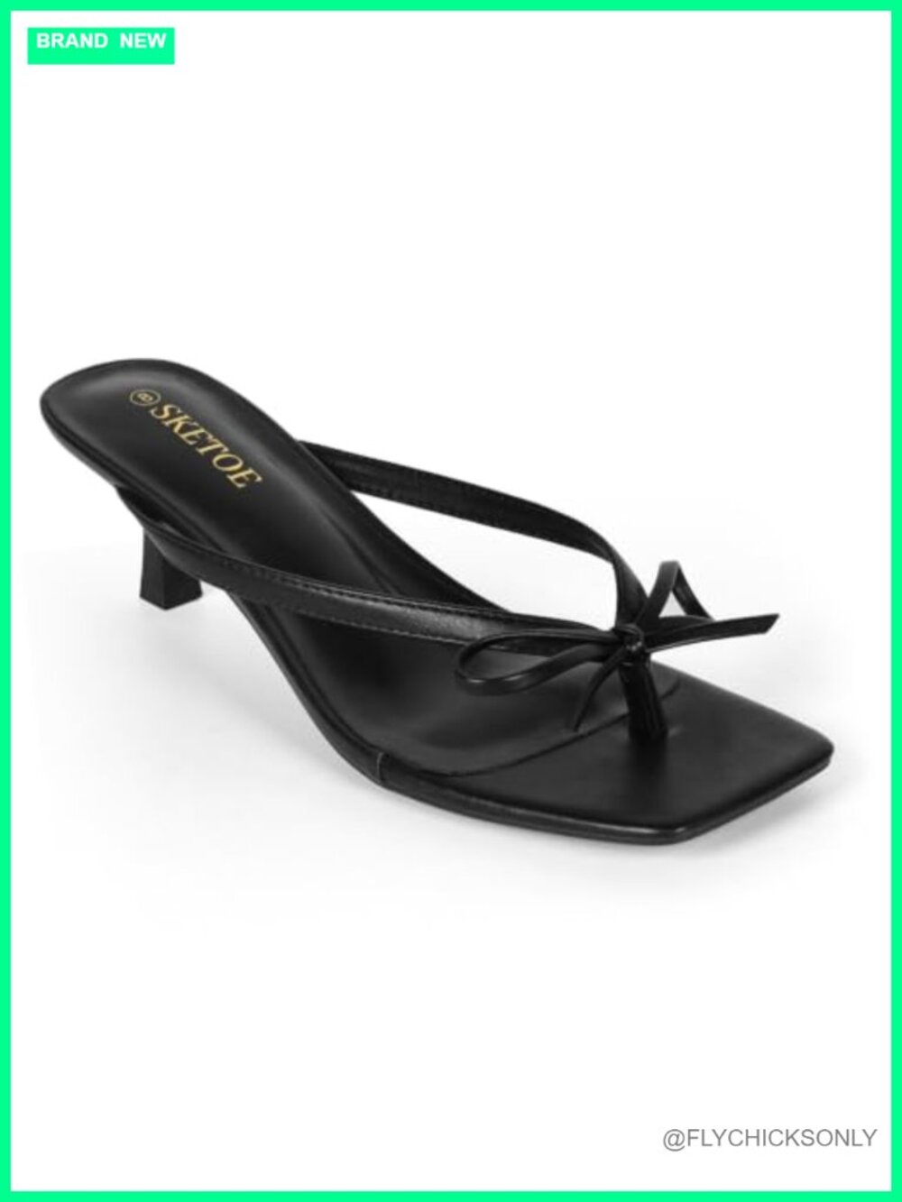 Kitten Heels Flip Flop Bow Heels Dressy Sandals for Party